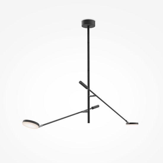 Maytoni fad lampadario moderno nero da soffitto led 15w 3000k