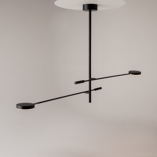 Maytoni fad lampadario moderno nero da soffitto led 15w 3000k