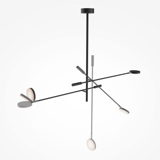 Maytoni fad lampadario moderno nero da soffitto led 15w 3000k
