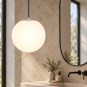 Maytoni erda lampadario per bagno ip54 moderno sferico bianco