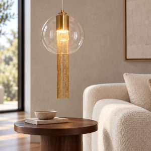 Maytoni flusso lampada a sospensione elegante sferica bronzo vetro