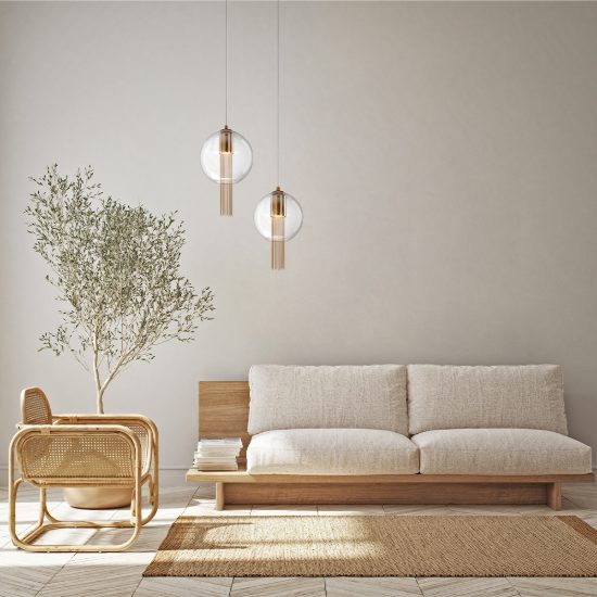 Maytoni flusso lampada a sospensione elegante sferica bronzo vetro