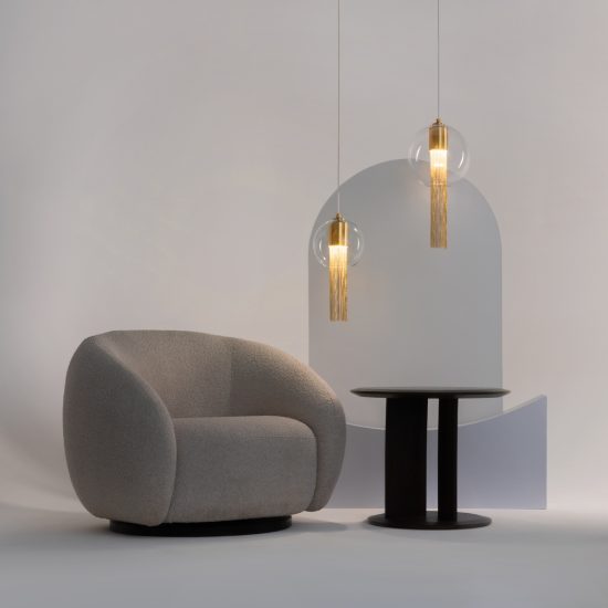 Maytoni flusso lampada a sospensione elegante sferica bronzo vetro