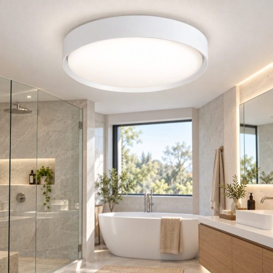 Fabas orbit plafoniera per bagno rotonda bianca led 24w cct 2700k 3000k 4000k ip44