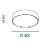 Fabas orbit plafoniera per bagno rotonda bianca led 24w cct 2700k 3000k 4000k ip44