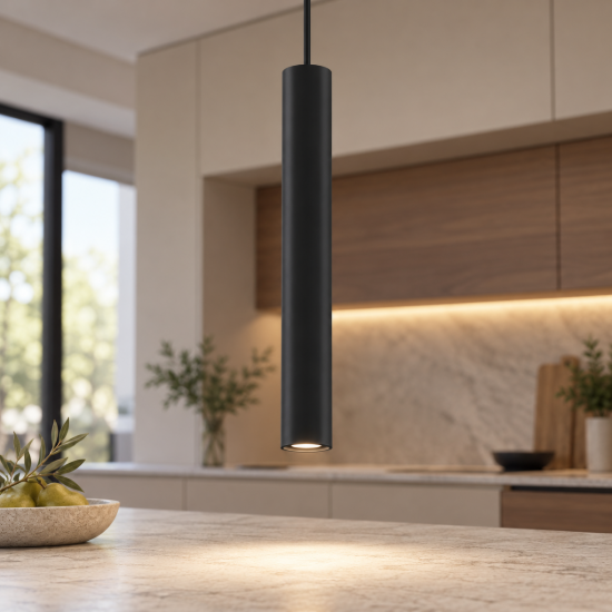 Maytoni pro focus lampada a sospensione per cucina moderna cilindrica nera