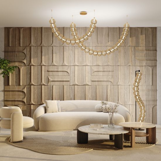 Maytoni golden cage lampadario per salotto contemporaneo sferico oro led 107w 3000k