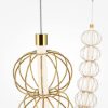 Maytoni golden cage lampadario per salotto contemporaneo sferico oro led 107w 3000k