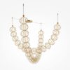 Maytoni golden cage lampadario per salotto contemporaneo sferico oro led 107w 3000k