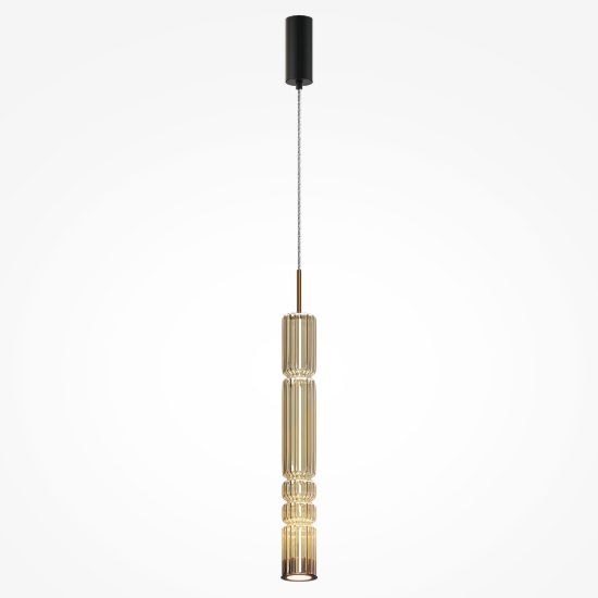 Maytoni ordo lampada moderna cilindrica nero vetro a sospensione led 8w 3000k
