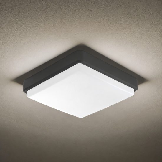 Plafoniera antracite per esterno led 12w 18w 23w cct 3000k 6000k ip65