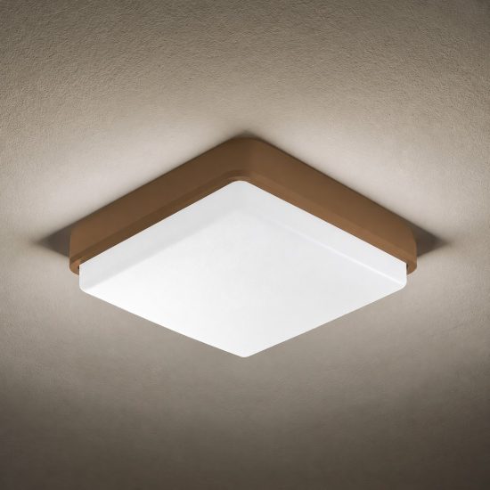 Plafoniera per esterno led 23w cct 3000k 6000k ip65 rame opaco 28cm