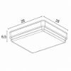 Plafoniera per esterno led 12w 18w 23w cct 3000k 6000k quadrata ruggine ip65
