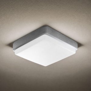 Plafoniera per esterno led 12w 18w 23w cct 3000k 6000k ip65 grigio perla