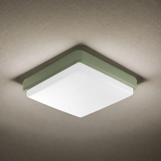 Plafoniera per esterno led 23w cct 3000k 6000k ip65 verde salvia