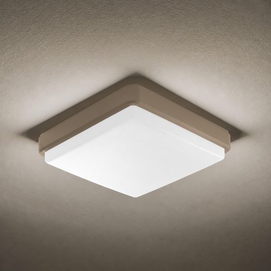 Plafoniera per esterno quadrata sabbia bagnata led 12w 18w 23w cct 3000k 6000k ip65