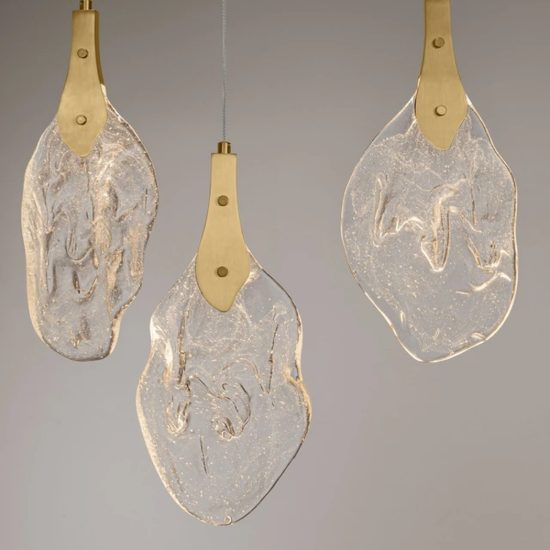 Lampadario per sala da pranzo design oro a sospensione led 24w 3000k dimmerabile