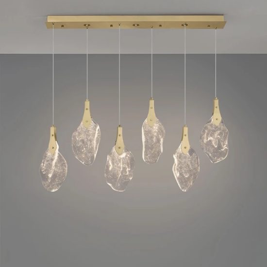 Lampadario per sala da pranzo design oro a sospensione led 24w 3000k dimmerabile