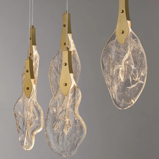 Lampadario per sala da pranzo design oro a sospensione led 24w 3000k dimmerabile