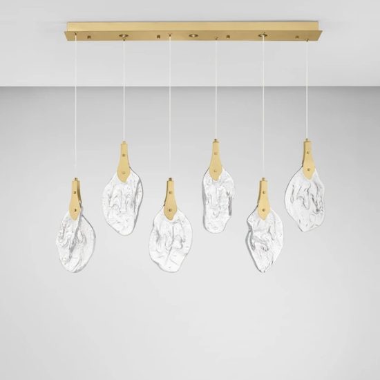 Lampadario per sala da pranzo design oro a sospensione led 24w 3000k dimmerabile