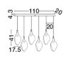 Lampadario per sala da pranzo design oro a sospensione led 24w 3000k dimmerabile