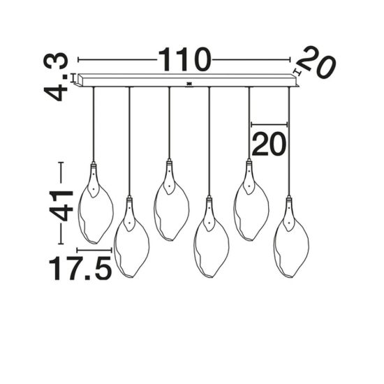 Lampadario per sala da pranzo design oro a sospensione led 24w 3000k dimmerabile