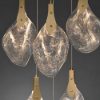 Lampadario a sospensione gocce di cristallo oro led 24w 3000k dimmerabile per soggiorno elegante