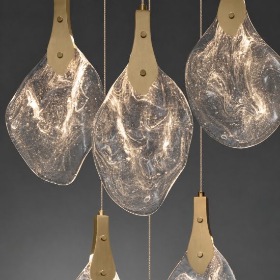 Lampadario a sospensione gocce di cristallo oro led 24w 3000k dimmerabile per soggiorno elegante