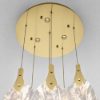 Lampadario a sospensione gocce di cristallo oro led 24w 3000k dimmerabile per soggiorno elegante
