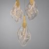 Lampadario a sospensione gocce di cristallo oro led 24w 3000k dimmerabile per soggiorno elegante