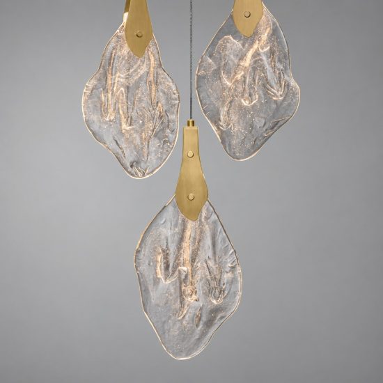 Lampadario a sospensione gocce di cristallo oro led 24w 3000k dimmerabile per soggiorno elegante