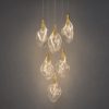 Lampadario a sospensione gocce di cristallo oro led 24w 3000k dimmerabile per soggiorno elegante