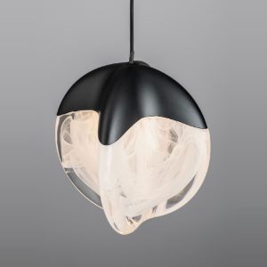 Lampada design per cucina sfera nera a sospensione led 5w 3000k dimmerabile