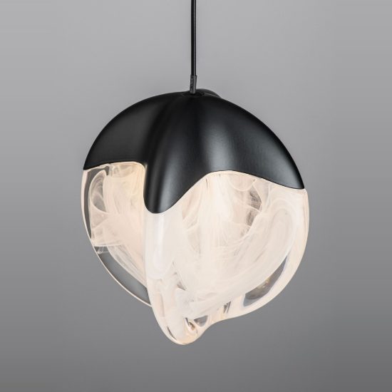 Lampada design per cucina sfera nera a sospensione led 5w 3000k dimmerabile