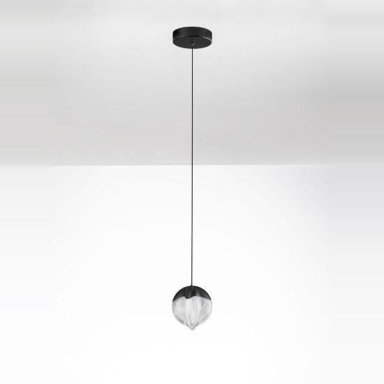 Lampada design per cucina sfera nera a sospensione led 5w 3000k dimmerabile