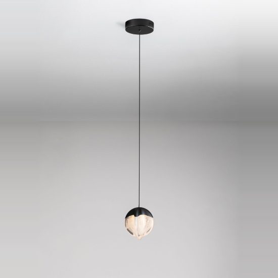 Lampada design per cucina sfera nera a sospensione led 5w 3000k dimmerabile