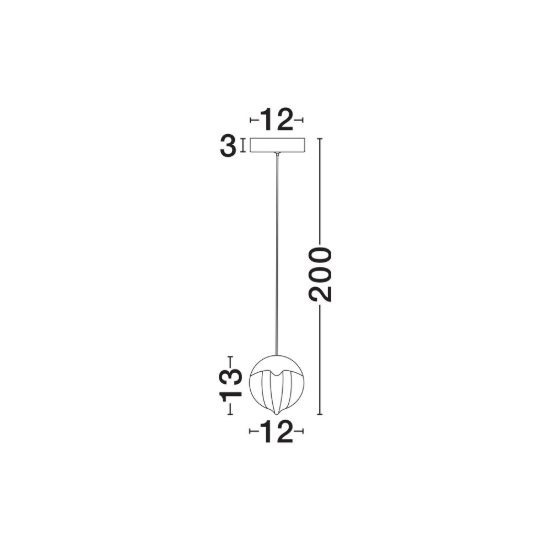 Lampada design per cucina sfera nera a sospensione led 5w 3000k dimmerabile