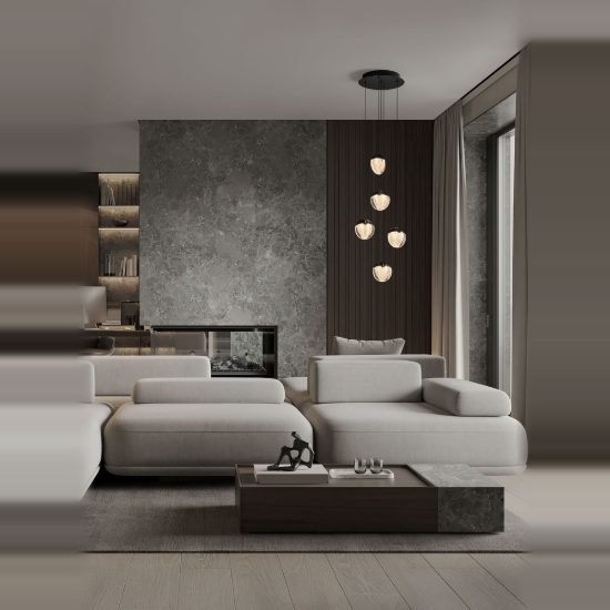 Lampadario per soggiorno moderno nero vetro a sospensione led 25w 3000k dimmerabile