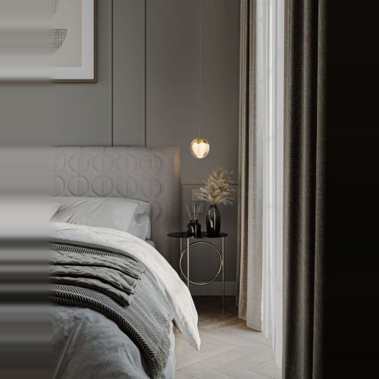 Lampada a sospensione design per comodini camera da letto oro vetro led 5w 3000k dimmerabile