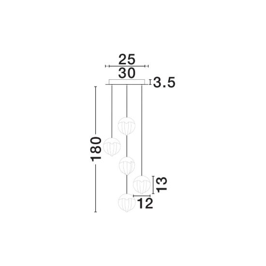 Lampadario per soggiorno moderno a sospensione oro vetro led 25w 3000k dimmerabile