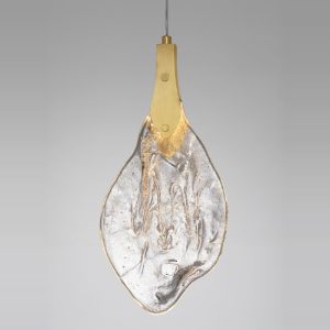 Lampada a sospensione petalo oro cristallo led 3w 3000k dimmerabile