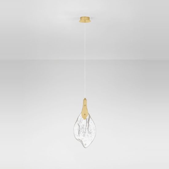 Lampada a sospensione petalo oro cristallo led 3w 3000k dimmerabile