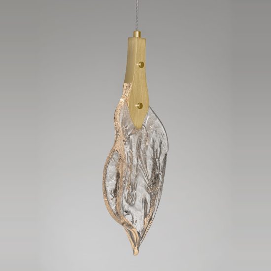 Lampada a sospensione petalo oro cristallo led 3w 3000k dimmerabile