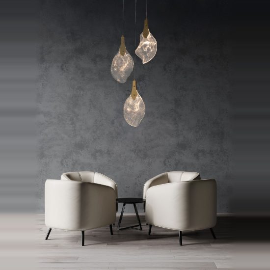 Lampadario per camera da letto moderno a sospensione oro led 10w 3000k dimmerabile 3 luci