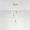 Lampadario per camera da letto moderno a sospensione oro led 10w 3000k dimmerabile 3 luci
