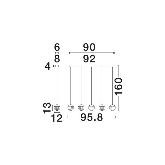 Lampadario per cucina moderno a sospensione vetro oro led 25w 3000k dimmerabile