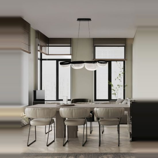 Lampadario a sospensione moderno nero sabbiato vetro led 43w 3500k dimmerabile