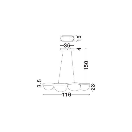 Lampadario a sospensione moderno nero sabbiato vetro led 43w 3500k dimmerabile