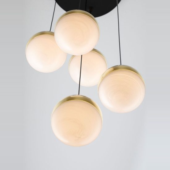 Lampadario led 45w 3000k dimmerabile per soggiorno moderno a sospensione oro ottone