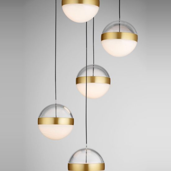 Lampadario led 45w 3000k dimmerabile per soggiorno moderno a sospensione oro ottone